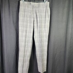 Brooks Brothers Regent Plaid Wool Dress Pants‎ Mens 38R W32 Gray Tailored Fit